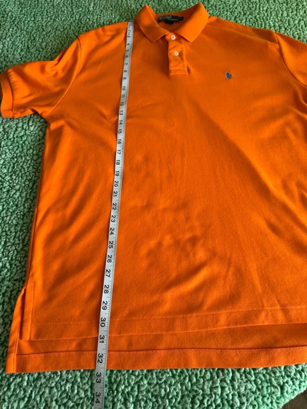Ralph‎ Lauren Orange Polo with Navy Pony Embroidery Size Large